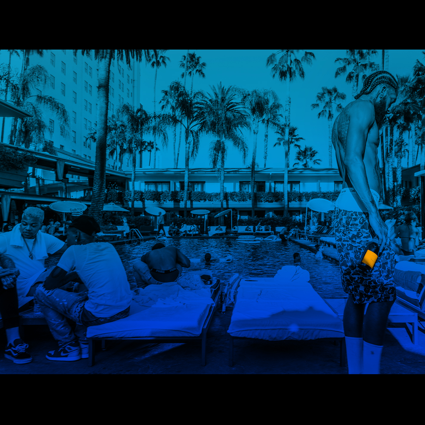 Prolific album cover. Nipsey Hussle poolside.